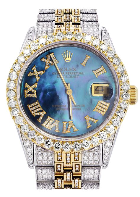 iced out blue face rolex